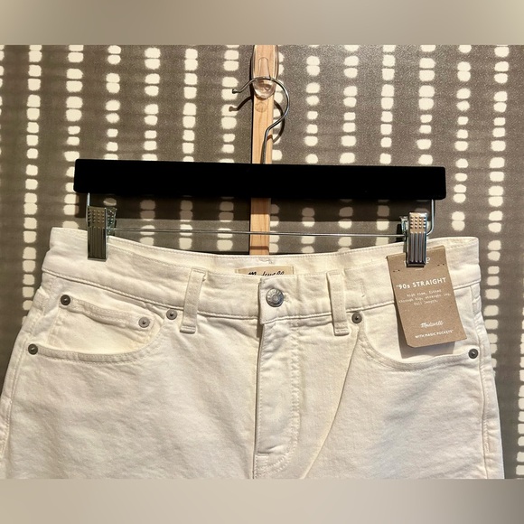💜 NWT Madewell Tile White The Petite '90s Straight Jean Size 29P - Picture 9 of 11